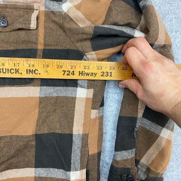 Levi's Brown and Tan Plaid Jacket with Gray Hood - Picture 9 of 9